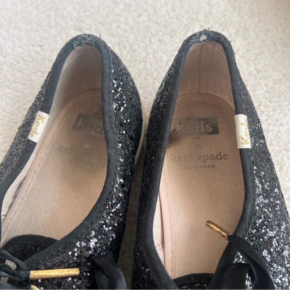 Kate Spade x Keds Glitter Sneakers in Black Size 8 - Picture 8 of 9